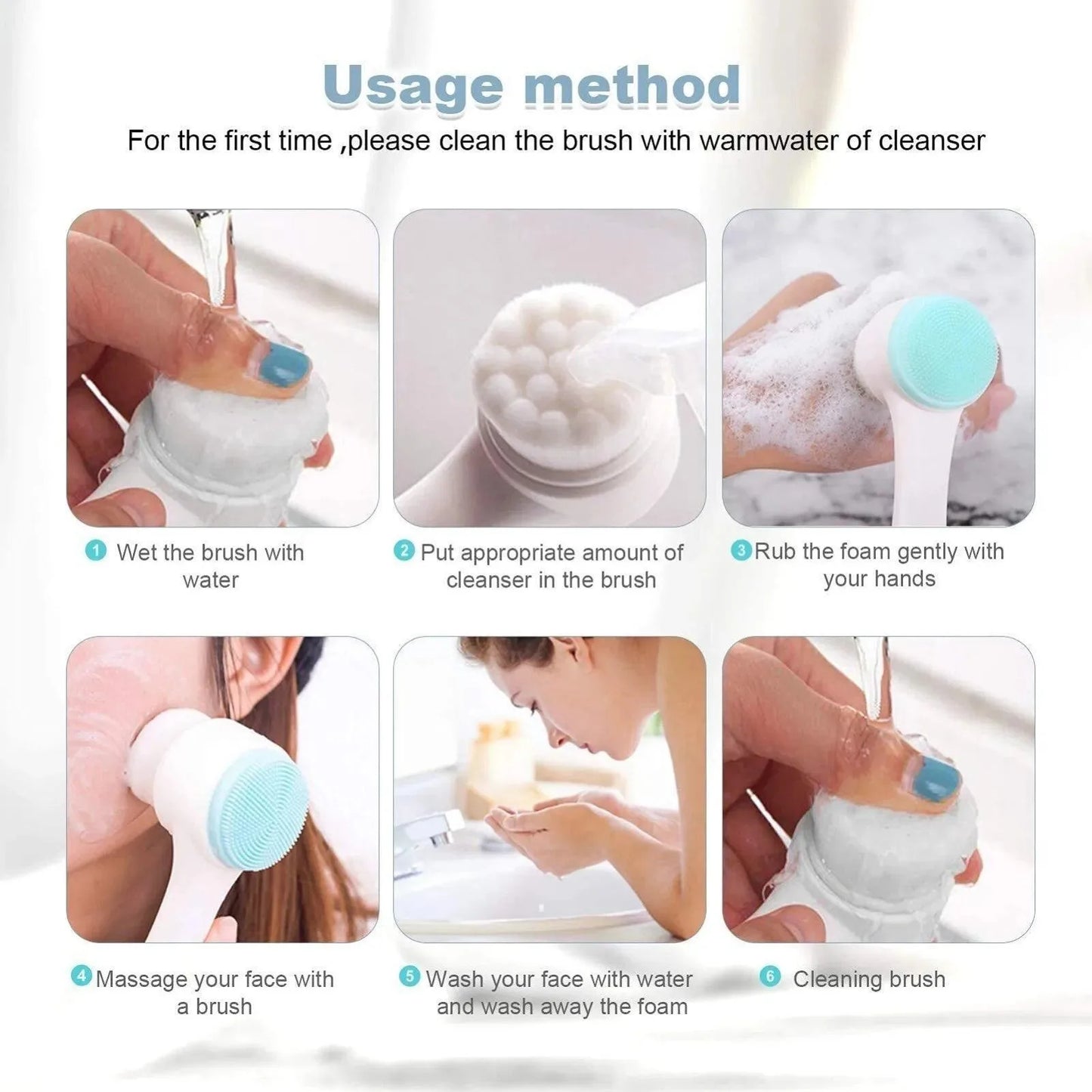 2-in-1 Silicone Facial Cleansing Brush for Deep Pores