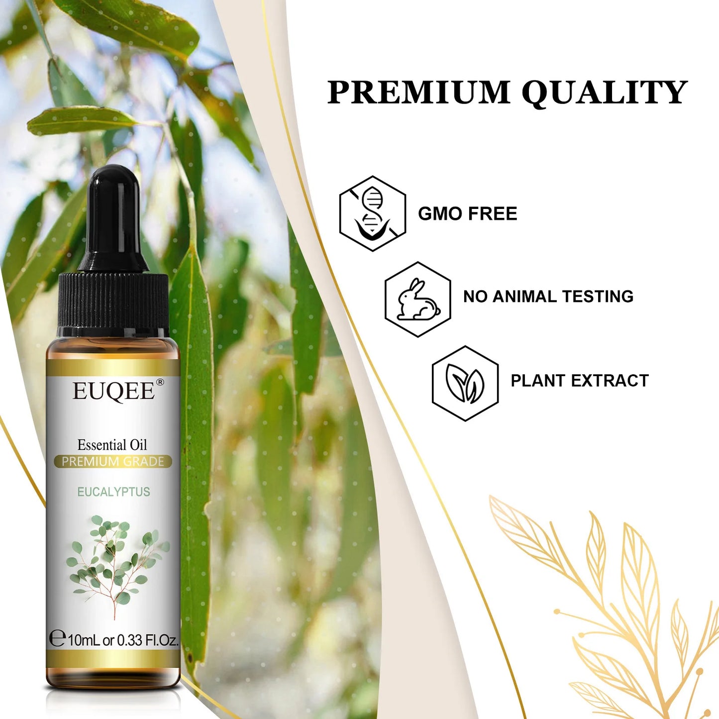 EUQEE 10ml Pure Euqee Essential Oil for Diffuser & DIY Use