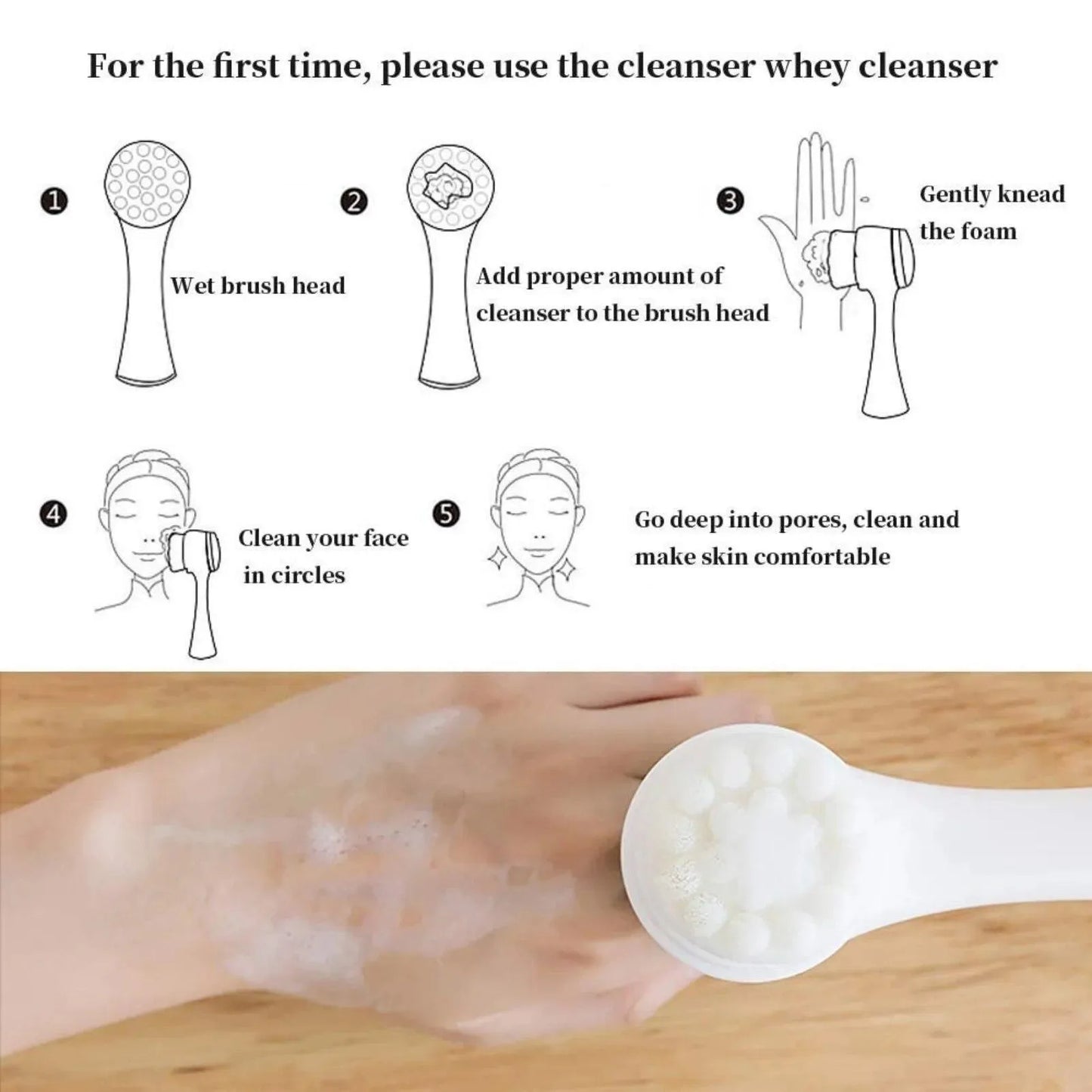 2-in-1 Silicone Facial Cleansing Brush for Deep Pores