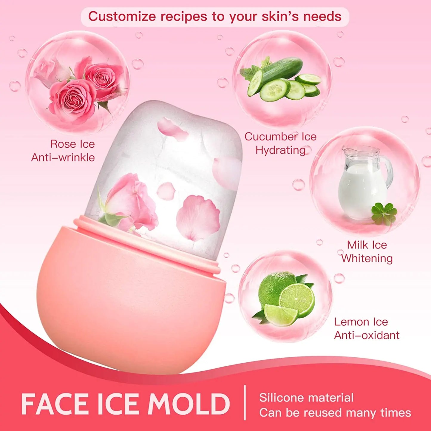 Ice Roller for Face with Brush & Pad – Puffiness & Pore Care