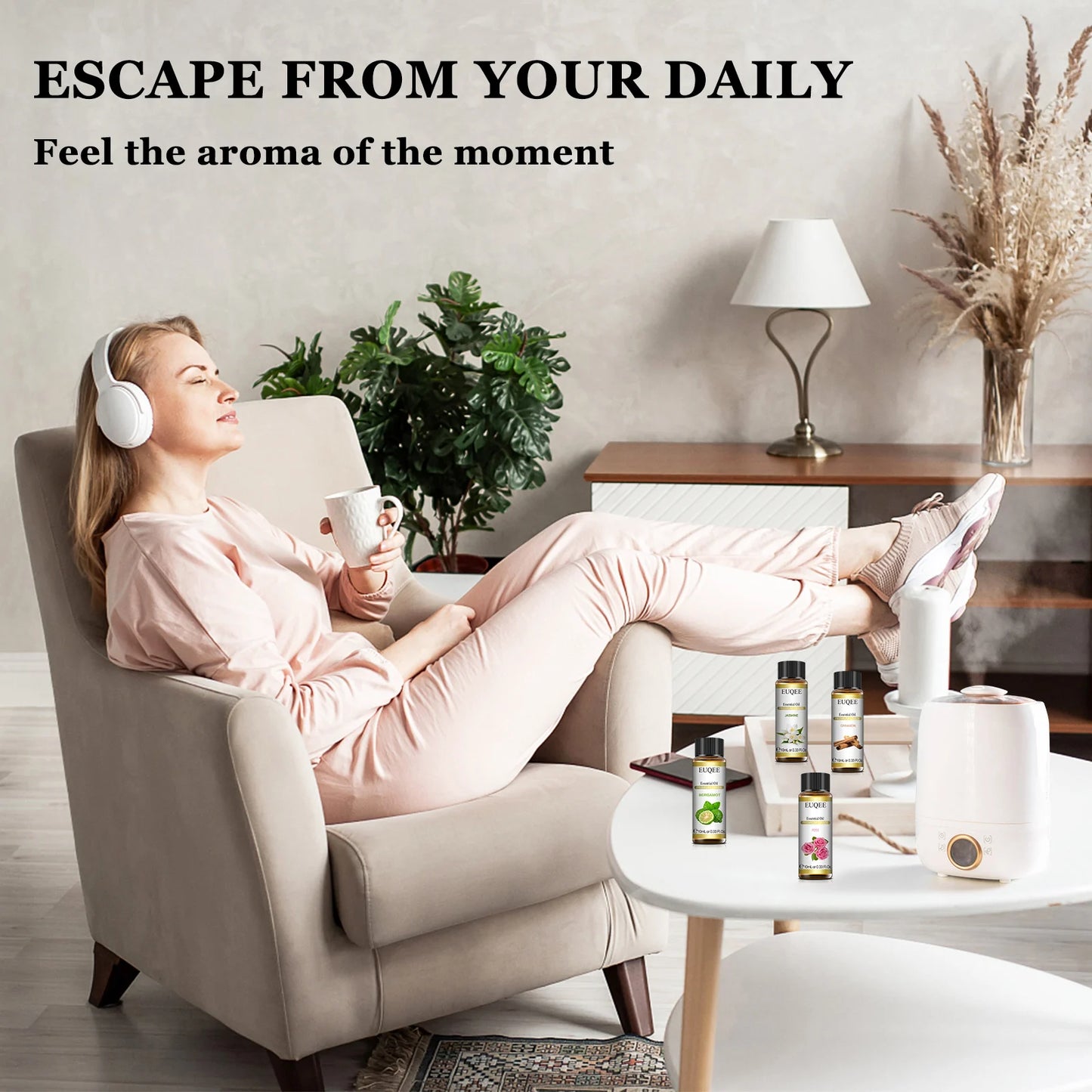EUQEE 10ml Pure Euqee Essential Oil for Diffuser & DIY Use