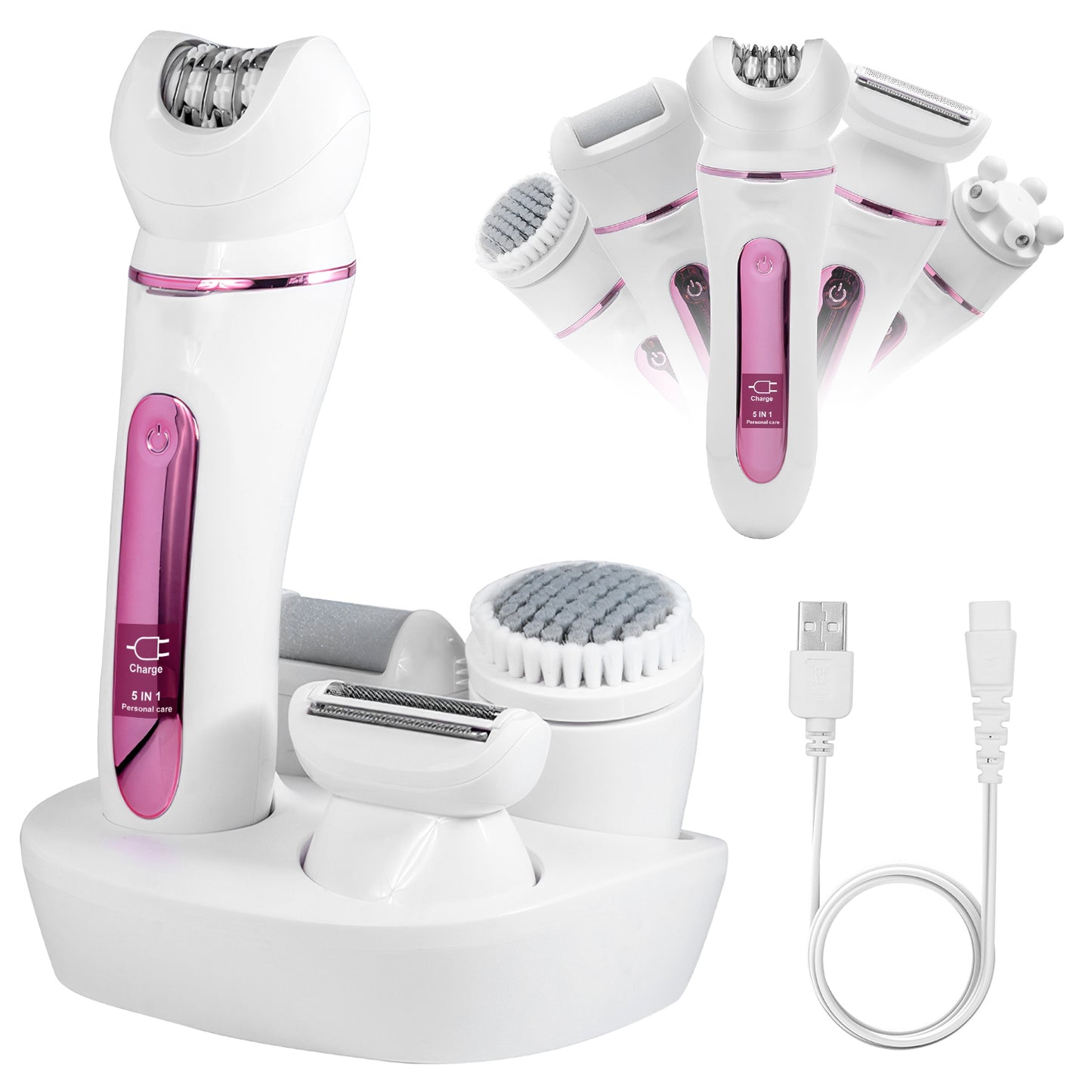 5-in-1 Women’s Electric Epilator – Face, Body & Bikini