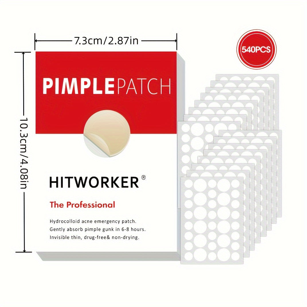 Unisex Hydrocolloid Hitworker Pimple Patch Set – 540pcs