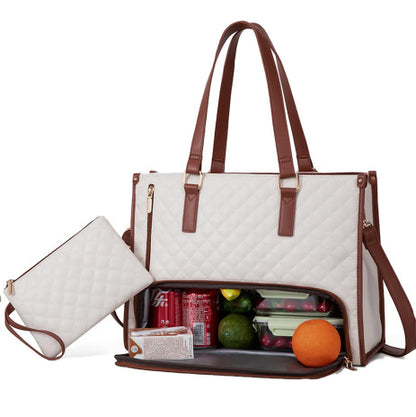 Modische isolierte Lunchtasche, auslaufsichere Stepptasche