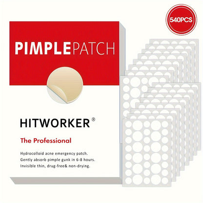 Unisex Hydrocolloid Hitworker Pimple Patch Set – 540pcs