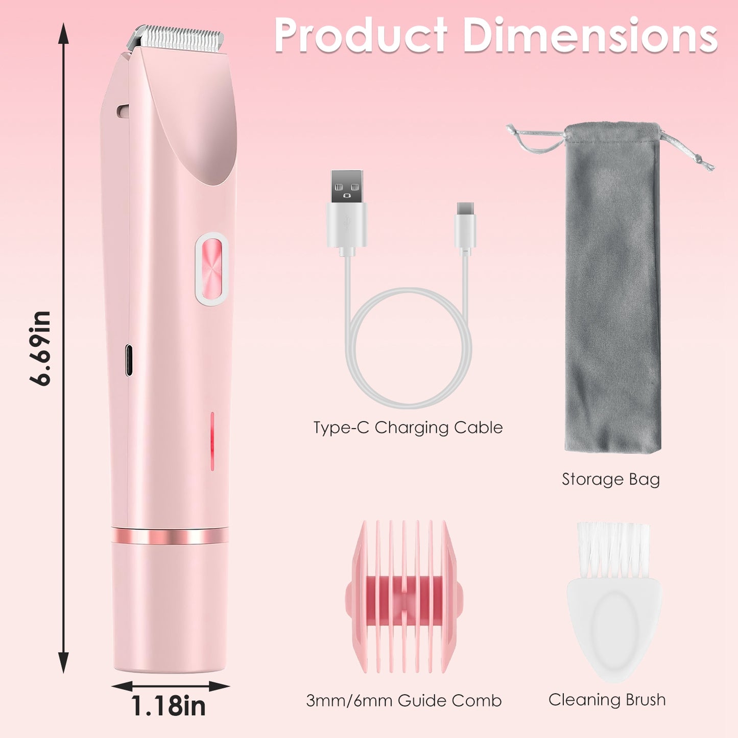 2-in-1 Women Dual-Head Body Trimmer (Safe for Sensitive Skin)