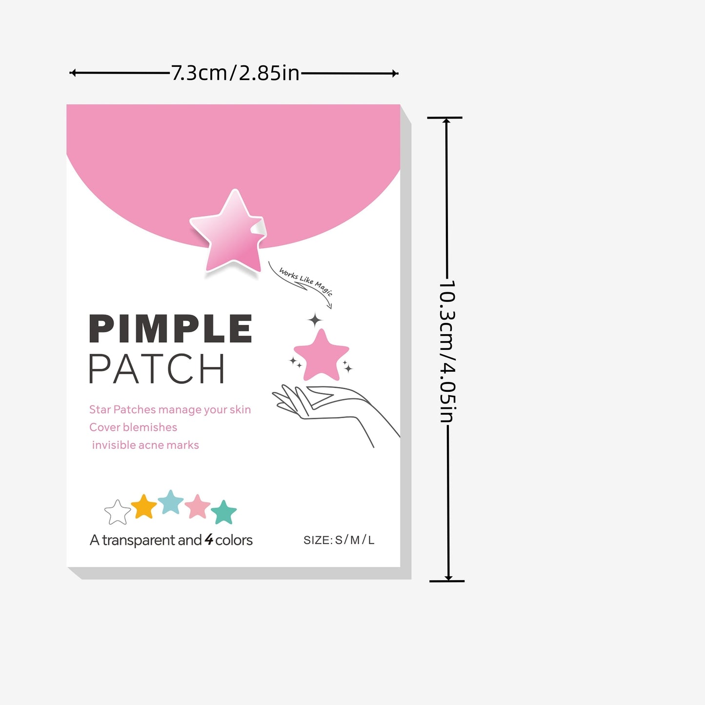 Pickel-Pflaster: Goldenseal-getränkte Sternchen-Pflaster für alle Hauttypen – 200 Stk.