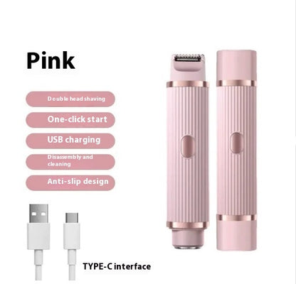 2-in-1 Electric Body Shaver with Dual Head Design