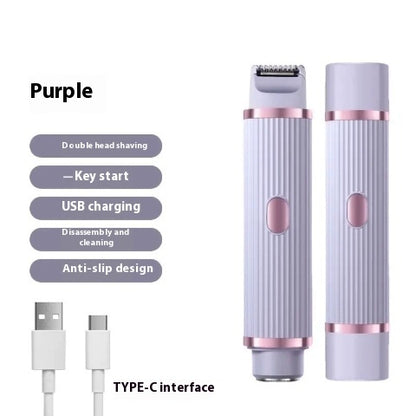 2-in-1 Electric Body Shaver with Dual Head Design