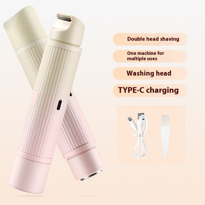 2-in-1 Electric Body Shaver with Dual Head Design