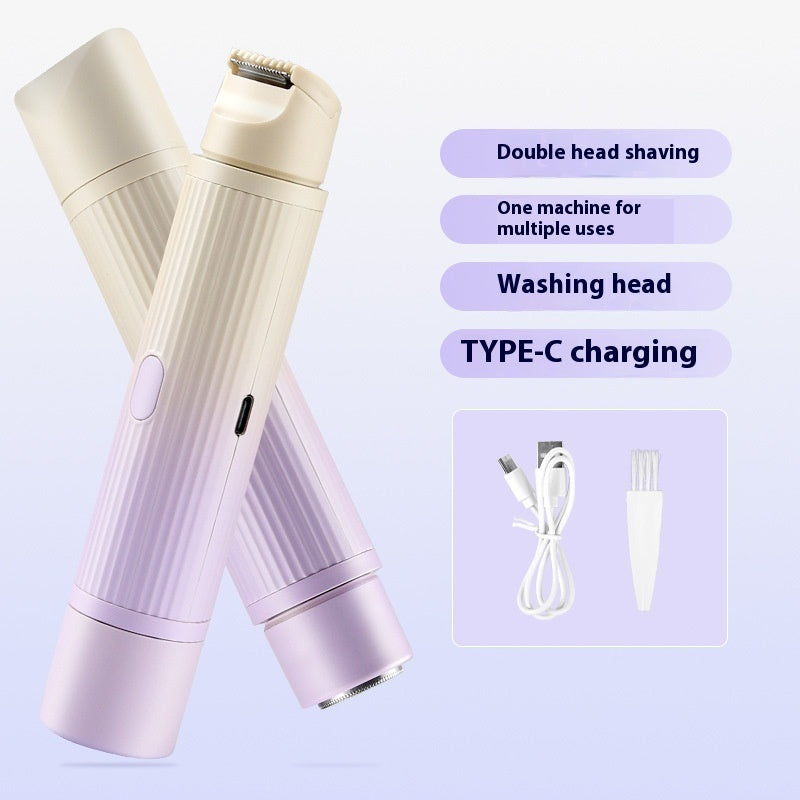 2-in-1 Electric Body Shaver with Dual Head Design
