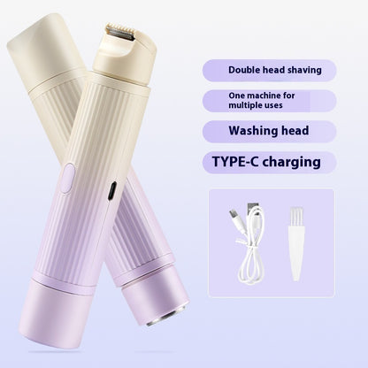 2-in-1 Electric Body Shaver with Dual Head Design