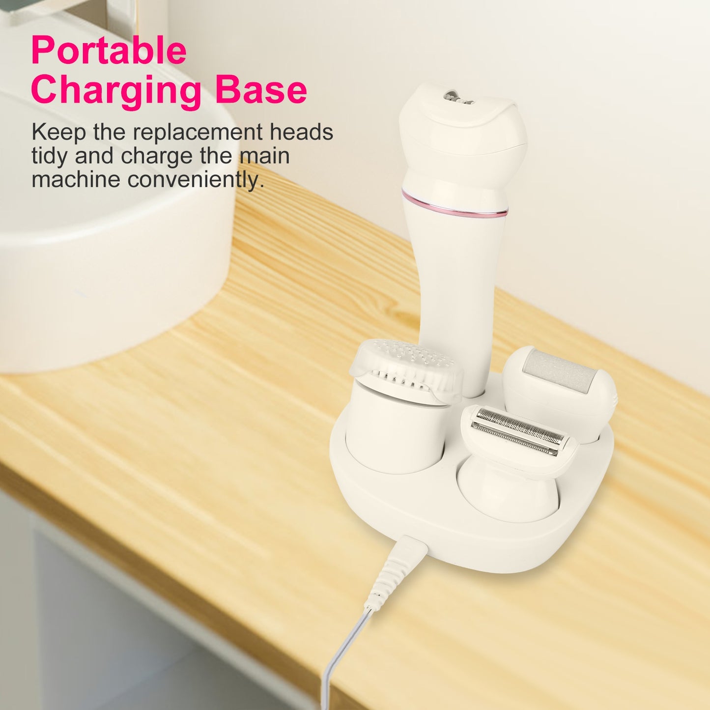 5-in-1 Women’s Electric Epilator – Face, Body & Bikini