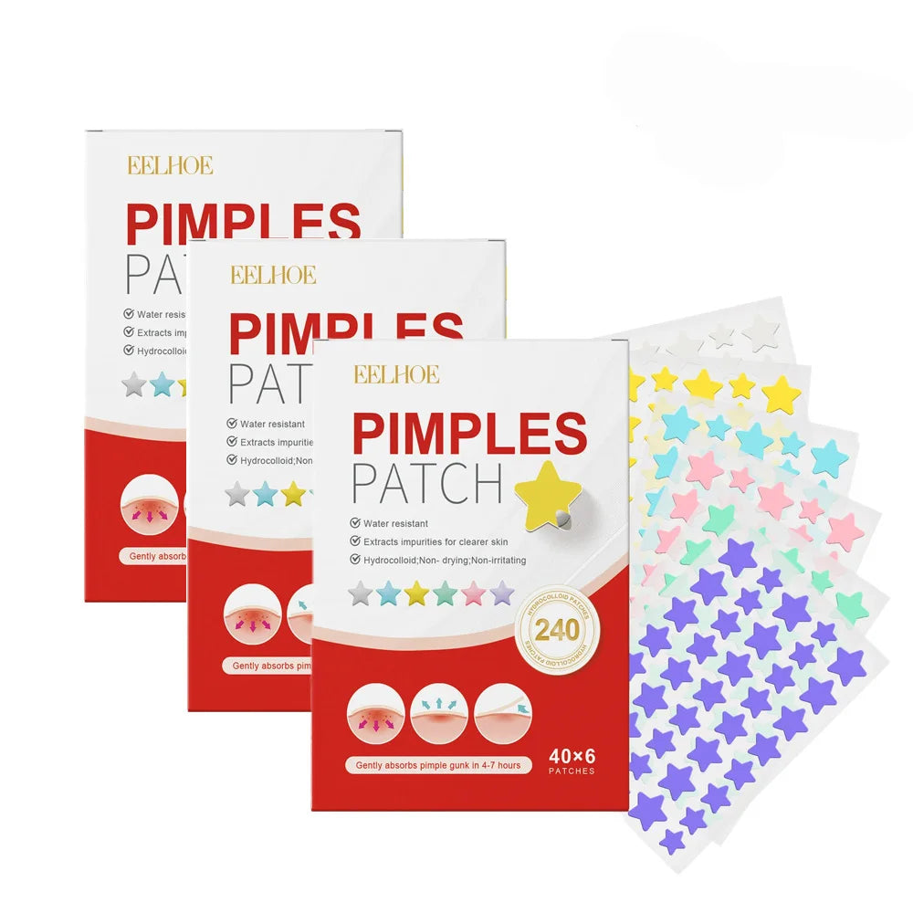 240pcs Eelhoe Pimple Patch Set – Heart, Star, Flower & Round Shapes