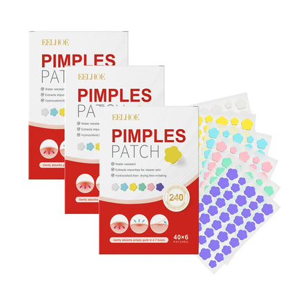 240pcs Eelhoe Pimple Patch Set – Heart, Star, Flower & Round Shapes