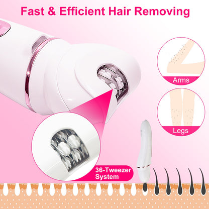 5-in-1 Women’s Electric Epilator – Face, Body & Bikini