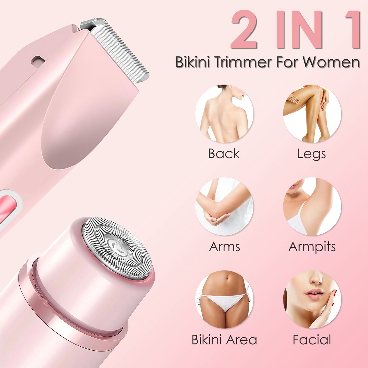 2-in-1 Women Dual-Head Body Trimmer (Safe for Sensitive Skin)