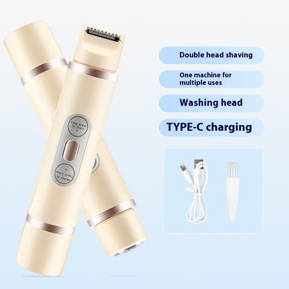 2-in-1 Electric Body Shaver with Dual Head Design