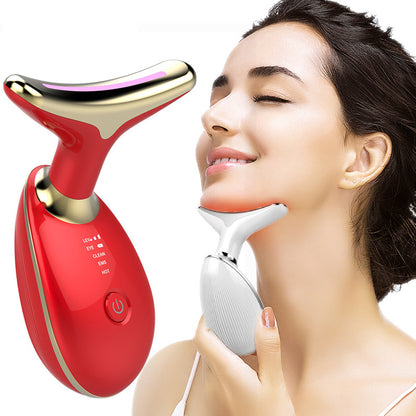 LED Neck & Face Massager with EMS & Heat